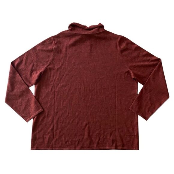 Eileen Fisher Burgundy 100% Merino Wool Turtleneck Sweater NWT Size Extra Large - Picture 2 of 5